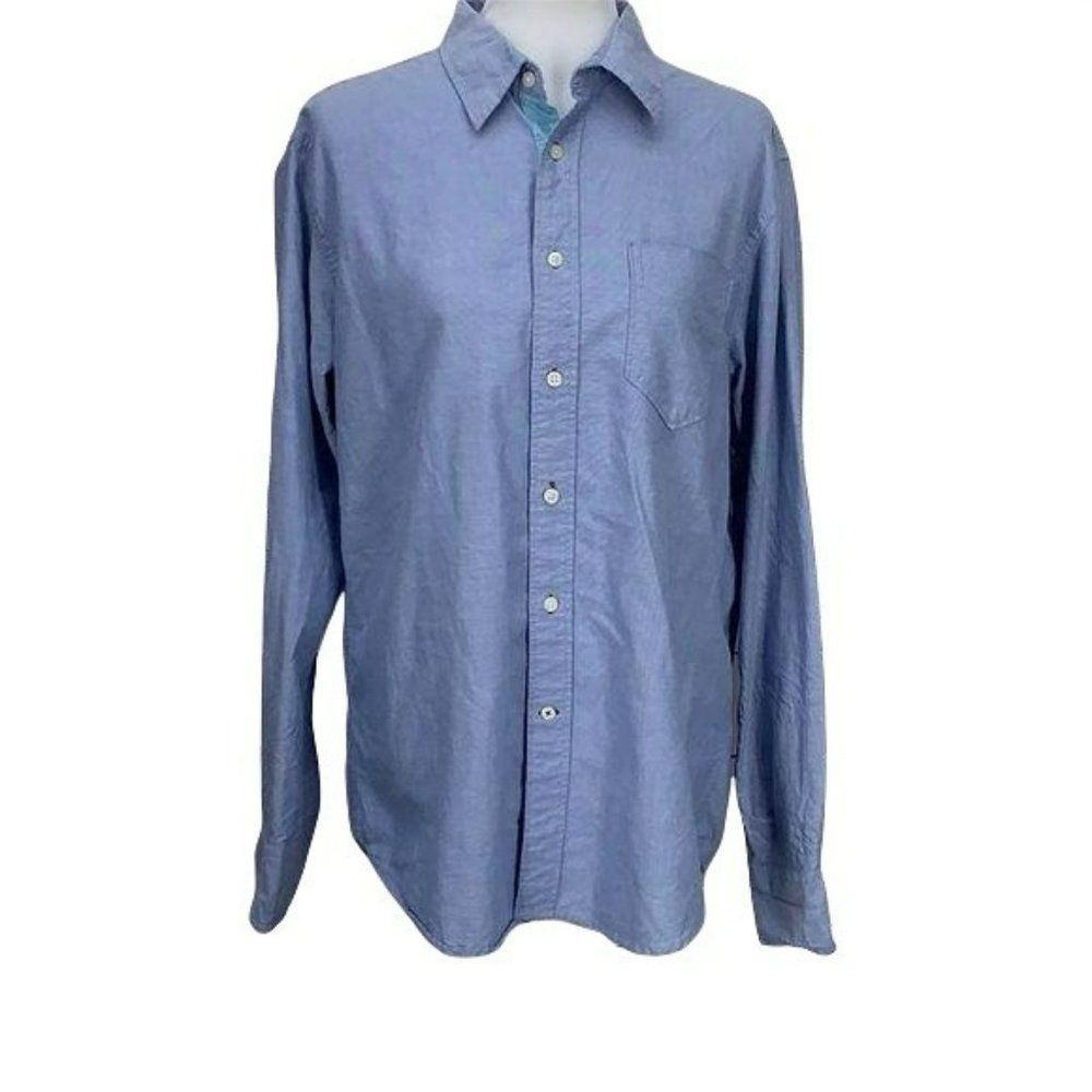 Colours Alexander Julian Blue Large Button Up down Shirt